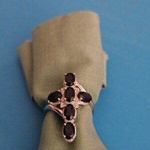 thai black spinel  cross ring size 7